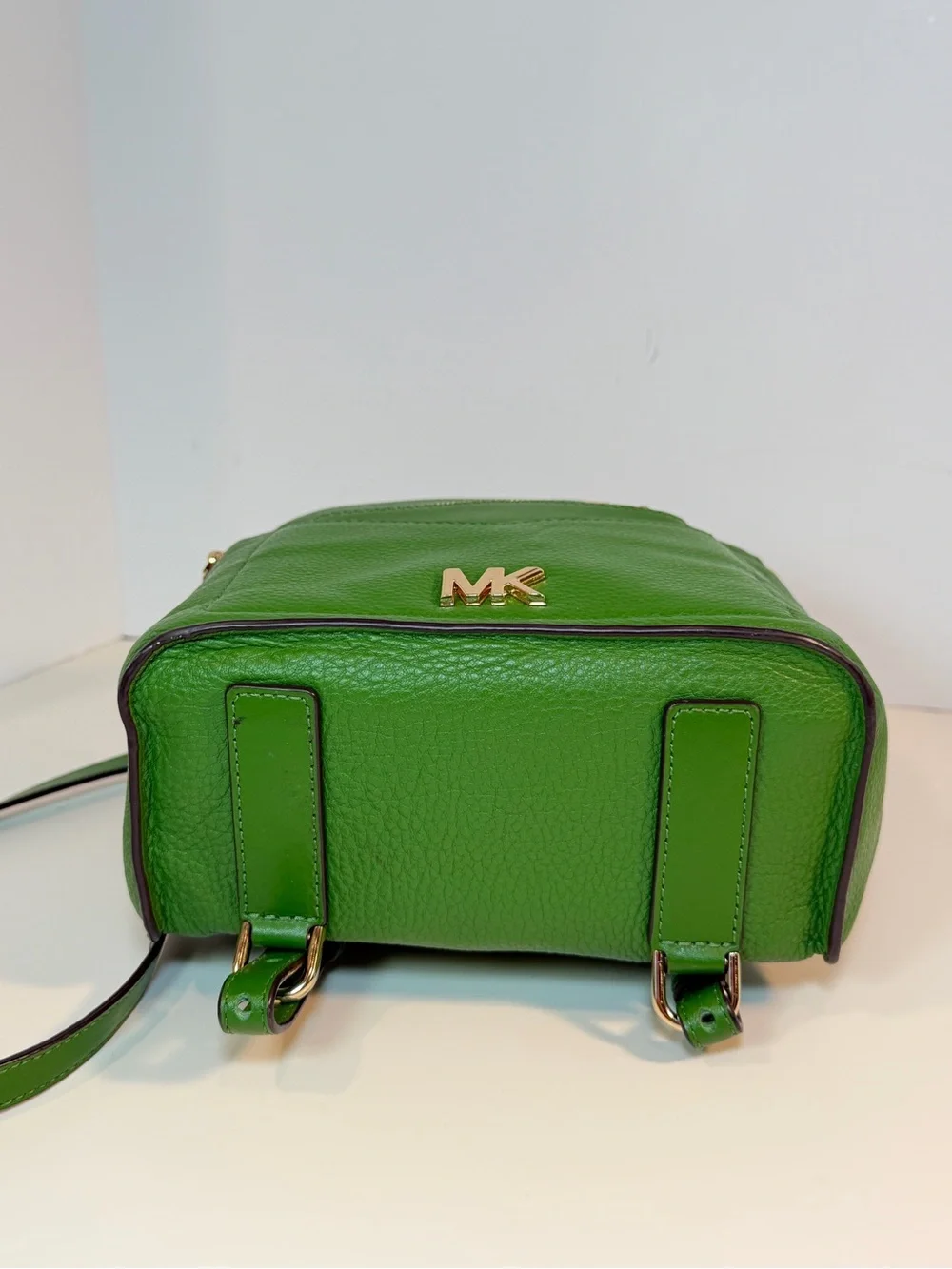 Michael Kors Jessa Small Pebbled Leather Convertible Green Backpack *Nice